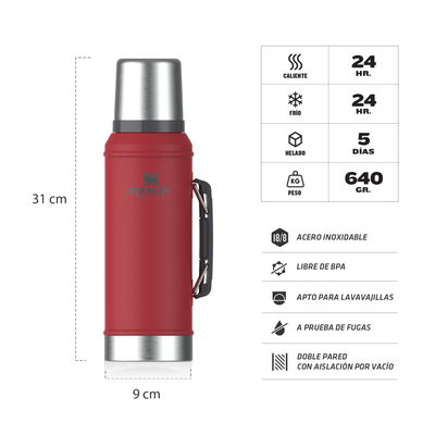 TERMO CLASICO STANLEY C/TAPON CEBADOR 950 ML