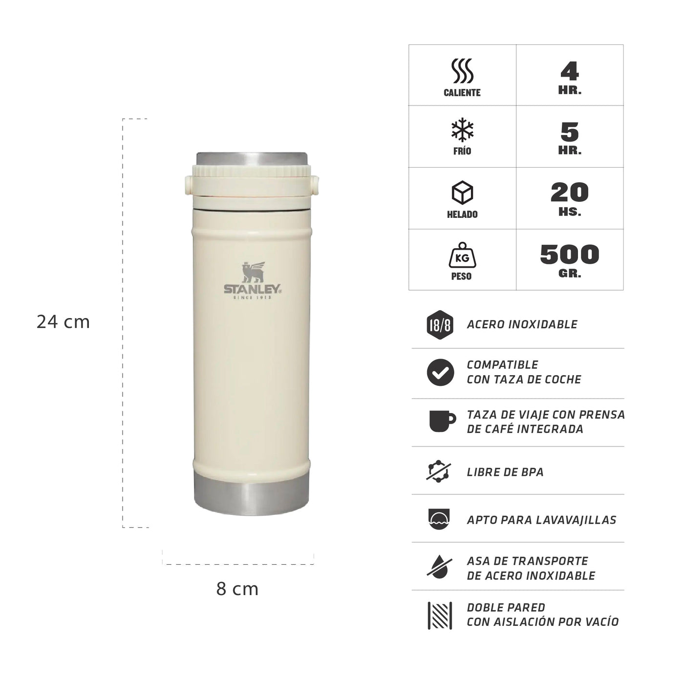 Cafetera de Viaje Stanley Prensa Francesa 473ml